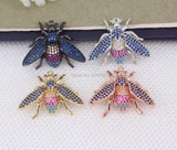 5pcs Metal Copper CZ Insect Bee Pendant Beads for Jewelry Making