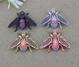 5pcs Metal Copper CZ Insect Bee Pendant Beads for Jewelry Making