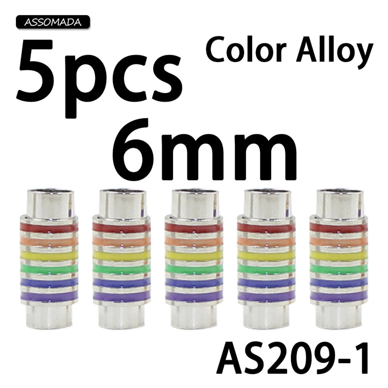 5pcs Metal Magnetic Clasp For Leather Silicone Cord Necklace Bracelet
