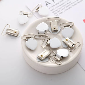 5pcs Metal Peach Heart Suspender Braces Clips Holder
