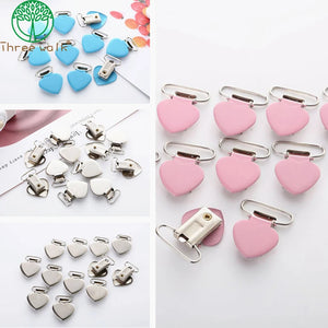 5pcs Metal Peach Heart Suspender Braces Clips Holder