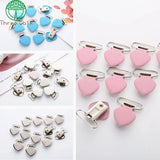 5pcs Metal Peach Heart Suspender Braces Clips Holder