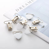 5pcs Metal Peach Heart Suspender Braces Clips Holder