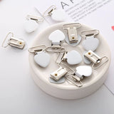 5pcs Metal Peach Heart Suspender Braces Clips Holder