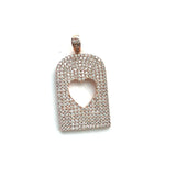 5pcs Micro CZ Heart Charms for Jewelry Accessories