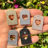 5pcs Micro CZ Heart Charms for Jewelry Accessories