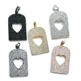 5pcs Micro CZ Heart Charms for Jewelry Accessories