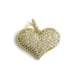 5pcs CZ Paved Heart Pendant Charms Plated for Jewelry