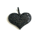 5pcs CZ Paved Heart Pendant Charms Plated for Jewelry