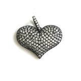 5pcs CZ Paved Heart Pendant Charms Plated for Jewelry
