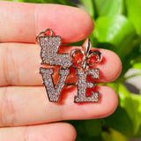 Micro Pave Fleur De Lis LOVE Charm Pendant for Jewelry Making