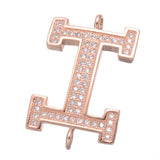 5pcs Micro Pave Zircon I Letter Charms Vintage Berloques