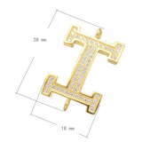 5pcs Micro Pave Zircon I Letter Charms Vintage Berloques