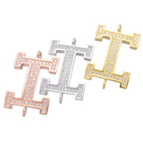 5pcs Micro Pave Zircon I Letter Charms Vintage Berloques