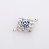 5pcs Evil Eye Charms Micro Pave Zircon Enamel for DIY Crafts Beads