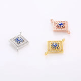 5pcs Evil Eye Charms Micro Pave Zircon Enamel for DIY Crafts Beads