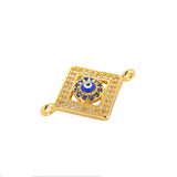 5pcs Evil Eye Charms Micro Pave Zircon Enamel for DIY Crafts Beads