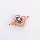5pcs Evil Eye Charms Micro Pave Zircon Enamel for DIY Crafts Beads