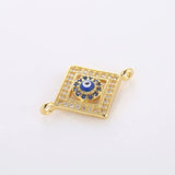 5pcs Evil Eye Charms Micro Pave Zircon Enamel for DIY Crafts Beads