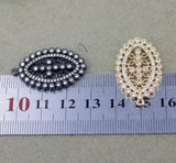5pcs Micro Pave CZ Oval Pendant Beads, Metal Copper Cubic Zirconia Cross Pendant
