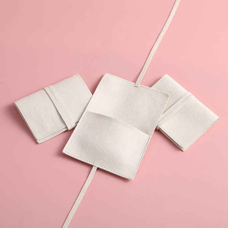5pcs Microfiber Gift Bags Wedding Favors Guests Candy Jewelry Pouch Ribbon
