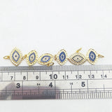5pcs Evil Eye Shape Pendant Micro Cubic Zircon Paved Woman DIY Jewelry