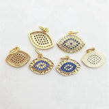 5pcs Evil Eye Shape Pendant Micro Cubic Zircon Paved Woman DIY Jewelry