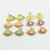 5pcs Mini Eye Pendant Colors Drop Oil Craft for Earrings Necklace DIY Gift