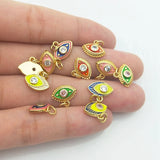 5pcs Mini Eye Pendant Colors Drop Oil Craft for Earrings Necklace DIY Gift