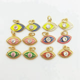 5pcs Mini Eye Pendant Colors Drop Oil Craft for Earrings Necklace DIY Gift