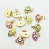 5pcs Mini Eye Pendant Colors Drop Oil Craft for Earrings Necklace DIY Gift