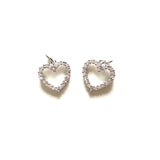 5pcs Small Heart Charm Clear Rhinestone Pave Pendant Bracelet Necklace