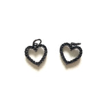 5pcs Small Heart Charm Clear Rhinestone Pave Pendant Bracelet Necklace