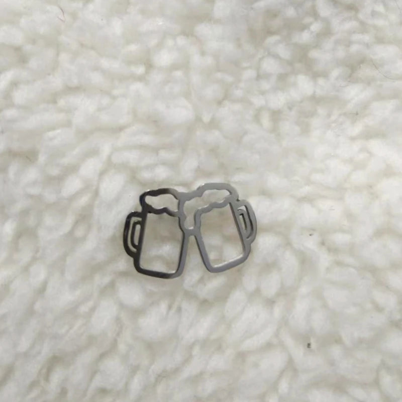 5pcs Stainless Steel Cheer Cup Charms for Jewelry DIY