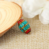 5pcs Tibetan Brass & Clay Beads for Necklace Making DIY