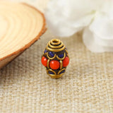 5pcs Tibetan Brass & Clay Beads for Necklace Making DIY