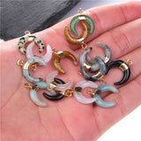 5pcs Mixed Natural Stone Pendant Charms Jewelry Accessories