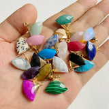5pcs Mixed Natural Stone Pendant Charms Jewelry Accessories