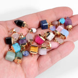 5pcs Mixed Natural Stone Pendant Charms Jewelry Accessories