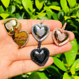 Mom Heart Charms for Jewelry Making CZ Gold-Plated Accessory