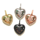 Mom Heart Charms for Jewelry Making CZ Gold-Plated Accessory