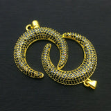 5pcs Moon Necklace Charms Plated Zircon Vintage Amulet