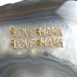 Mother's Gift Letter Words Plated Brass Pendant CZ Paved Necklace DIY Jewelry