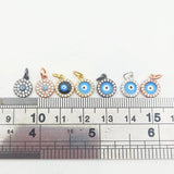 5pcs Evil Eye Pendant Silver Micropave Zircon Drop Craft DIY Necklace Gift