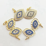 5pcs Evil Eye Pendant Micro Cubic Zircon Pave DIY Necklace Earrings