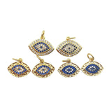 5pcs Evil Eye Pendant Micro Cubic Zircon Pave DIY Necklace Earrings