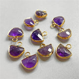 5pcs Multicolor Stone Half Round Pendant Natural Quartzs Opal Howlite Charm