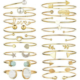5pcs Adjustable Layered Cuff Bracelet Set for Women