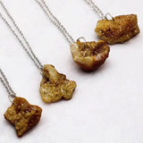 5pcs Druzy Agates Necklace Pendant Natural Crystal Titanium Gems Beads