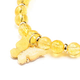 5pcs Amethyst Quartz Round Beads Bracelet with Butterfly Charm